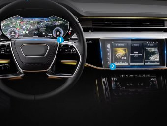Audi A8 2023 ecran navigatie + display ceasuri + display aer conditionat folie protectie King Protection 