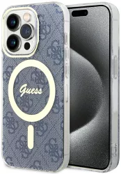 Husa pentru iPhone 15 Pro Max - Guess IML 4G MagSafe GUHMP15XH4STB - Blue 