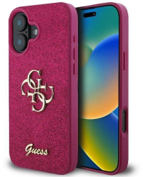 Husa pentru iPhone 16 - Guess Glitter Fixed Big 4G GUHCP16SHG4SGU - Purple 