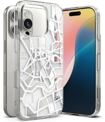 Husa pentru iPhone 16 Pro - Ringke Fusion Design - Seoul Map White