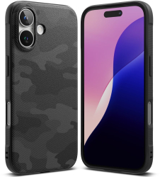 Husa pentru iPhone 16 - Ringke Onyx Design - Camo Black 
