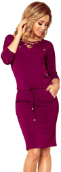 Rochie dama Elly maneci 3/4 scurta vascoza XL mov 