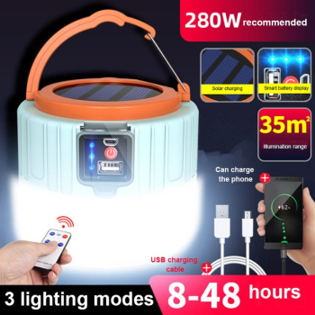 LED charging lamp emergency lighting household mobile super bright bulb - 508 white 2 batteries + remote control 