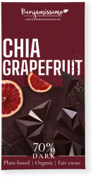 Ciocolata neagra 70 cu chia si grapefruit bio 60g Benjamissimo 