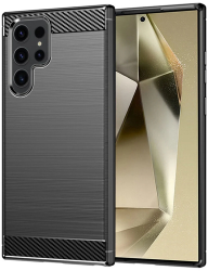 Husa pentru Samsung Galaxy S25 Ultra - Techsuit Carbon Silicone - Black 