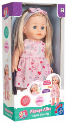 PAPUSA ALICE - MERGE SI CANTA IN LIMBA ROMANA - 40 CM - 81049 