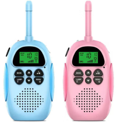Set 2 statii Walkie Talkie DJ100 pentru copii antena lanterna 
