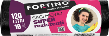 Saci menajeri Fortino 120l 10buc/set negri 