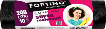 Saci menajeri Fortino 240l 10buc/set negri 