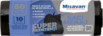 Saci menajeri Misavan 60l 10 buc negru 