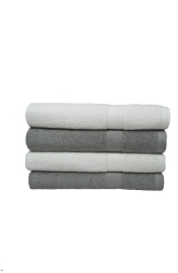 Set 4 prosoape de baie bumbac 100 70x140 cm 450 gr/mp alb/gri 