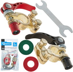 Set cleme pentru baterie 6 / 12 V 2 elemente Geko G02404 