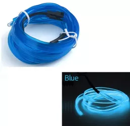Fir Neon Auto EL Wire culoare Albastru lungime 1M alimentare 12V droser inclus 