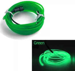 Fir Neon Auto EL Wire culoare Verde lungime 1M alimentare 12V droser inclus 