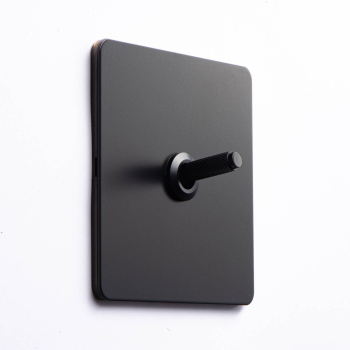 Intrerupator metalic Black Craft Vichema 1Gang 2Way 10A Negru Mat doza cadou 