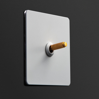 Intrerupator metalic RetroSwitch Lux Vichema 1Gang 2Way 10A Alb doza cadou 