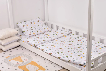 Lenjerie pat 90x200 cm 3 piese model rachete 