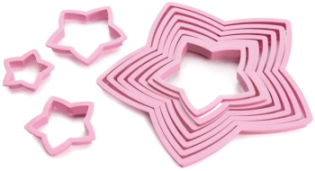 Set 10 forme fursecuri Ibili plastic 4-20 cm roz 