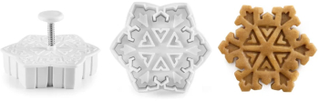 Set 3 forma fursecuri fulgi de nea Ibili plastic 5.5-7 cm alb 