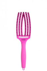 Perie profesionala de par cu peri de mistret si nailon Olivia Garden Finger Combo Neon Purple Think Pink 2023 