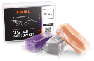 Set argila decontaminare agresiva/medie/blanda ADBL Clay Bar Rainbow 150g 3 buc 