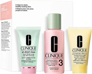 Set Sapun lichid pentru ten 30 ml + Lotiune faciala 60 ml + Gel facial 30 ml Clinique Skin School