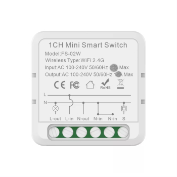 Mini Releu 1 Canal inteligent Wi-Fi programabil Compatibil cu app Tuya Smart Life Control vocal Alexa Amazon Google Home 10A SmartW 
