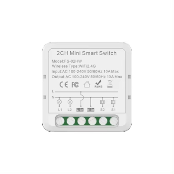 Mini Releu 2 Canale inteligent Wi-Fi cu Monitorizare Consum programabil Compatibil cu app Tuya 