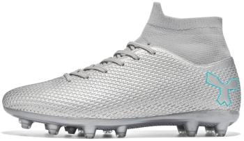 Ghete de fotbal FG MBrands cu glezniera 6.9 pentru teren iarba/sintetic crampoane gri 39 