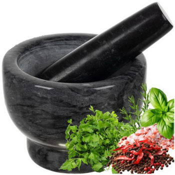 Mojar cu pistil Ruhhy din granit 12 5 x 9cm 300 ml negru