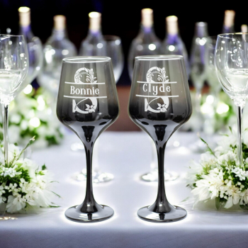 Set 2 pahare personalizate vin 410 ml fumurii cuplu 