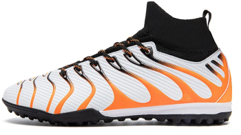 Ghete de fotbal MBrands 7.8 cu glezna pentru teren sintetic alb 36 