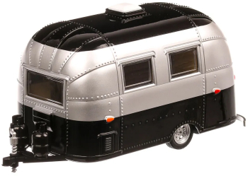 Macheta Rulota Airstream Bambi Sport 1974 scara 1 24 argintiu cu negru GreenLight 