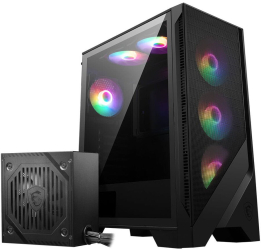Carcasa MSI MAG FORGE 120A B65 Mid Tower RGB Sursa 650W Negru