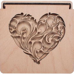 Cutie Verighete Personalizata HH1565 din Lemn 15x15 cm 