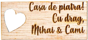 Felicitare din lemn HH679 Personalizata pentru Impachetarea Cadoului 