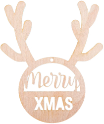 Glob de Craciun HH885 din Lemn Model Ren cu mesaj Merry Christmas