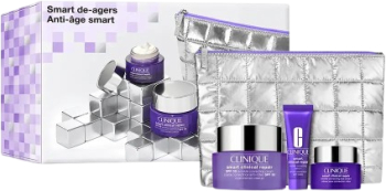 Set Crema faciala SPF30 50 ml + Crema pentru conturul ochilor 15 ml + Ser facial 10 ml + Geanta cosmetica Clinique Smart Clinical Repair