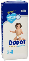 Set Scutece marimea 4 pentru copii 9-14 kg Dodot Sensitive 48 buc 