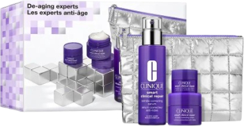 Set Ser facial anti-rid 50 ml + Crema faciala anti-imbatranire 15 ml + Crema pentru conturul ochilor 5 ml + Geanta cosmetica Clinique Smart
