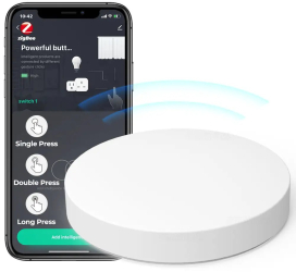 Buton Inteligent Programabil Baterie 3 Scenarii Tuya Zigbee Alb 