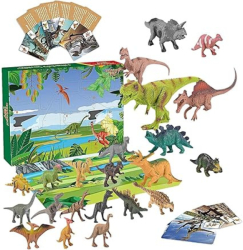 Calendar Advent Dinozauri 24 Surprize cu Dinozauri Numaratoarea Inversa a Inceput Cadou Excelent Distractie Interactiva pentru Baieti Z