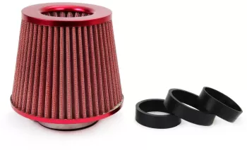 Filtru de aer conic rosu cu 3 adaptoare