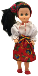 PAPUSA ARADEANCA - COSTUM POPULAR - BRUNETA - 38CM - 00883-03 