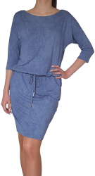 Rochie dama Sarah maneci 3/4 scurta vascoza XL albastru melange 