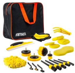 Set 21 buc de Detaliere si Curatare Interior si Exterior Auto Amio 