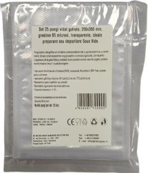 Pungi vidat gofrate 250x350 mm grosime 85 microni transparente ideale preparare sau depozitare Sous Vide set 25 pungi 