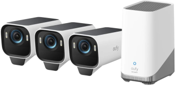 Sistem supraveghere video wireless eufyCam S3 Pro 4K BionicMind™ MaxColor Vision Panou Solar integrat Homebase 3 + 3 camere video 