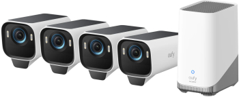 Sistem supraveghere video wireless eufyCam S3 Pro 4K BionicMind™ MaxColor Vision Panou Solar integrat Homebase 3 + 4 camere video