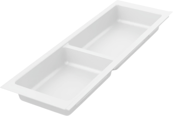 Suport modular organizare tacamuri cu doua compartimente alb 157x480 mm 